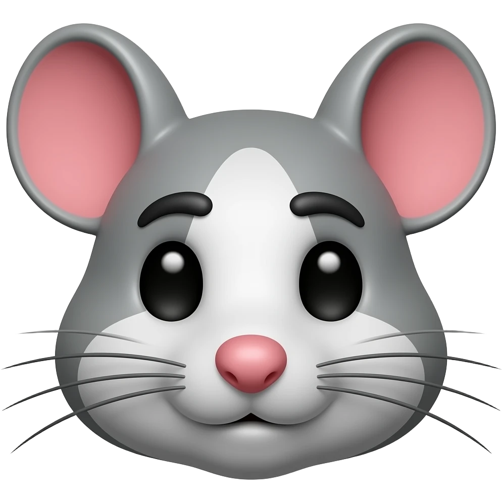 rat with eyebrow attached emoji
