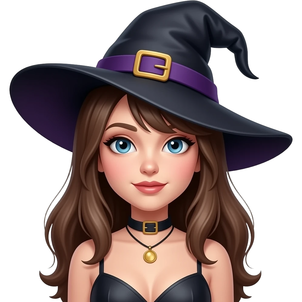 Сексуальная и мистическая ведьма девушка без шляпы emoji