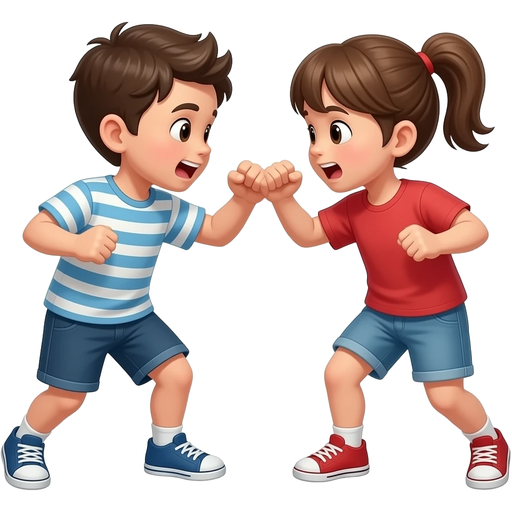 child fights with another child emoji