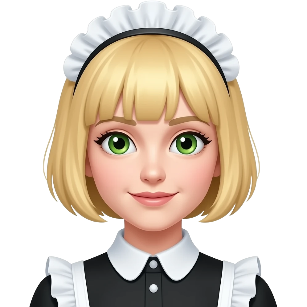 Green eyes maid blonde ery shorthar emoji
