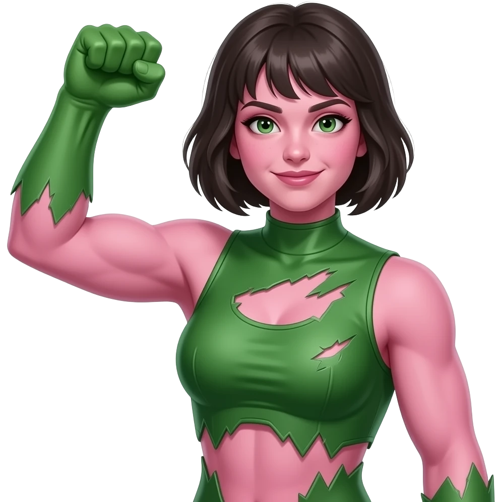 the hulk but instead of green man it’s a pink girl hulk emoji