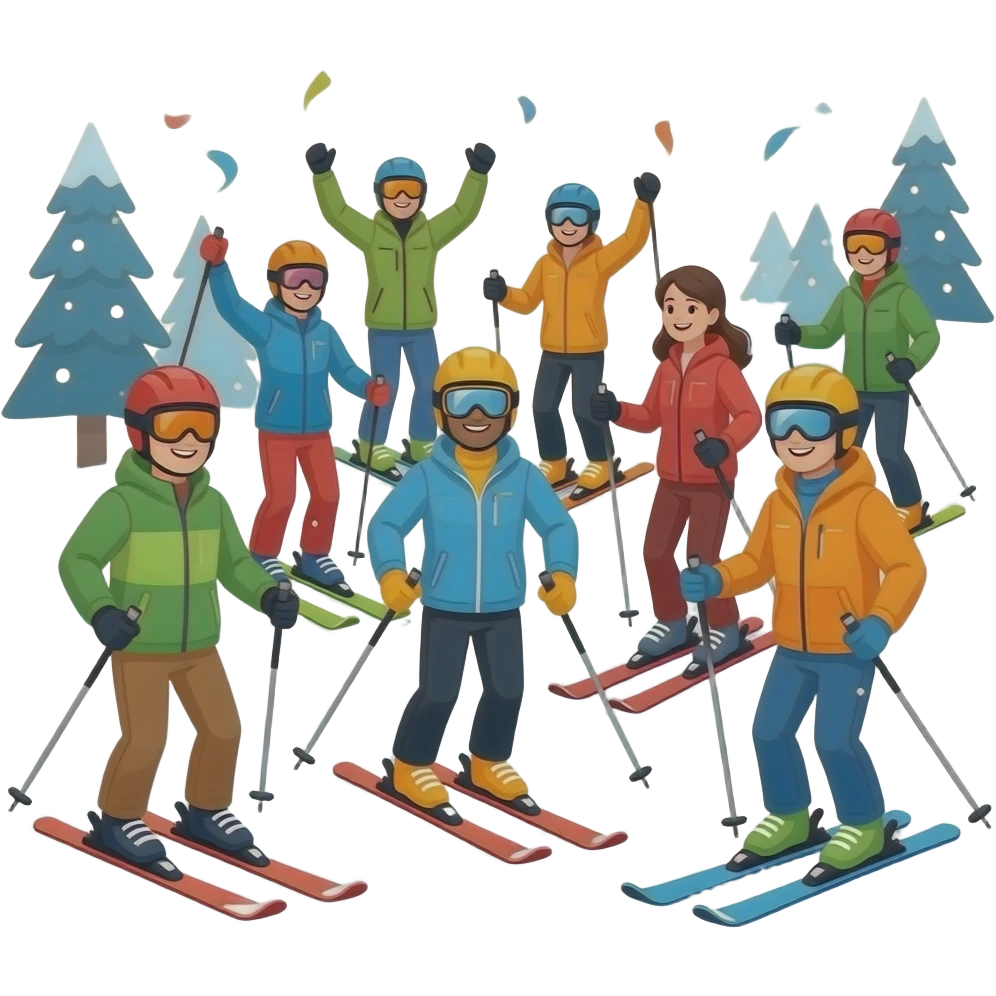 Ski party emoji