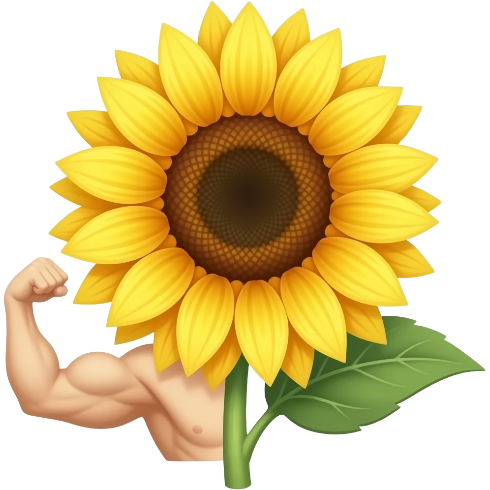 Sunflower + 💪🏻 emoji