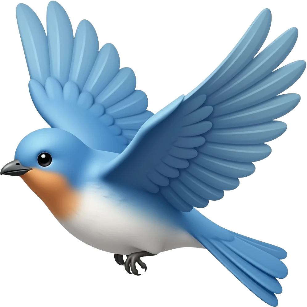 Flying blue bird emoji