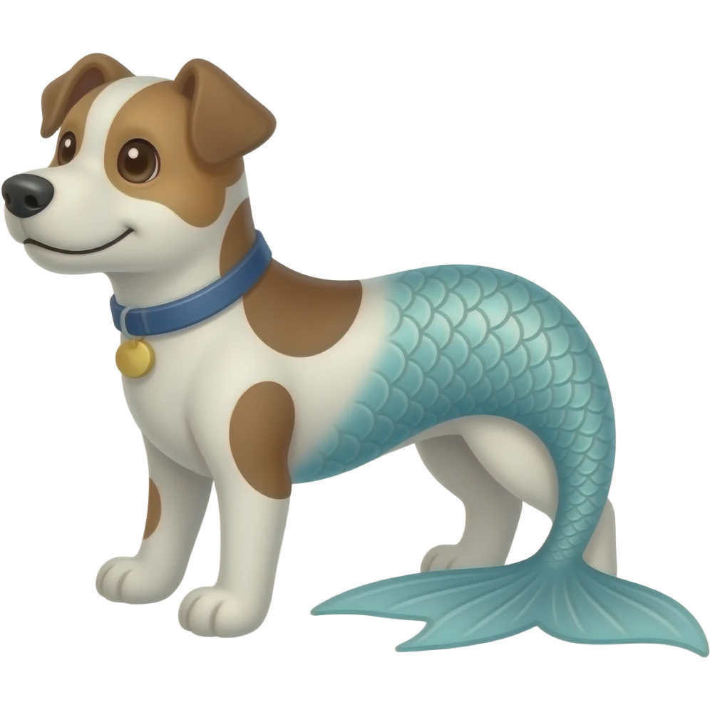 Can you make a cross between a l mermaid and a dog emoji