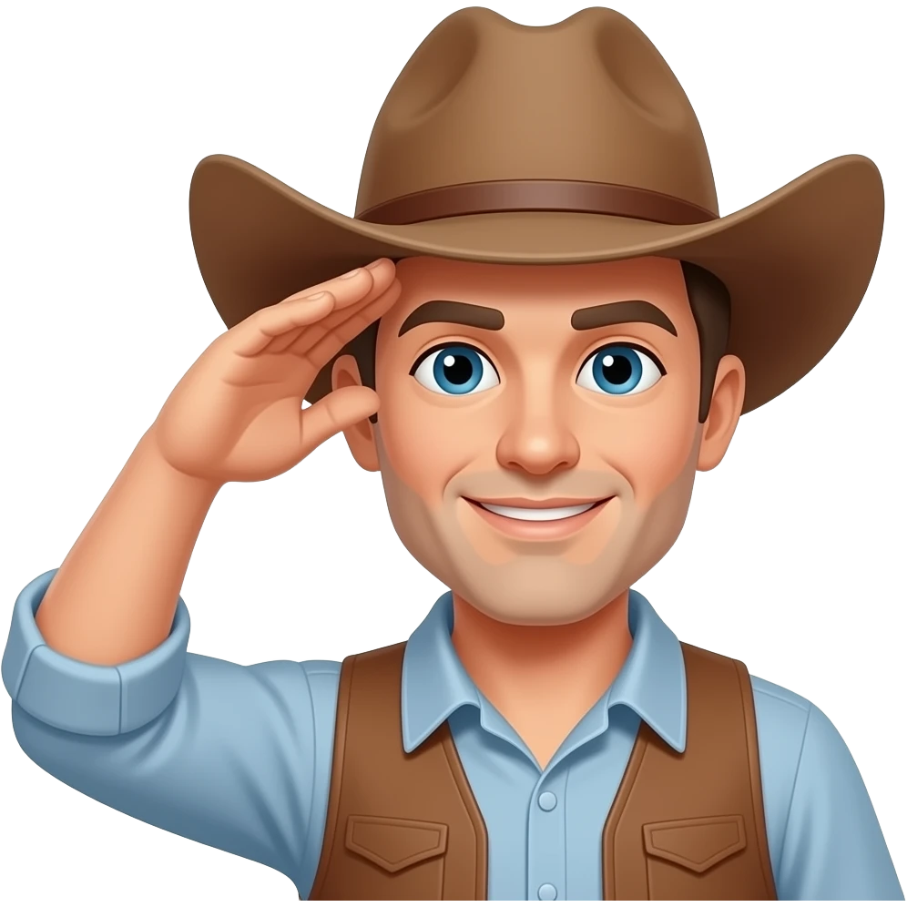 🫡 Crossed with 🤠 emoji