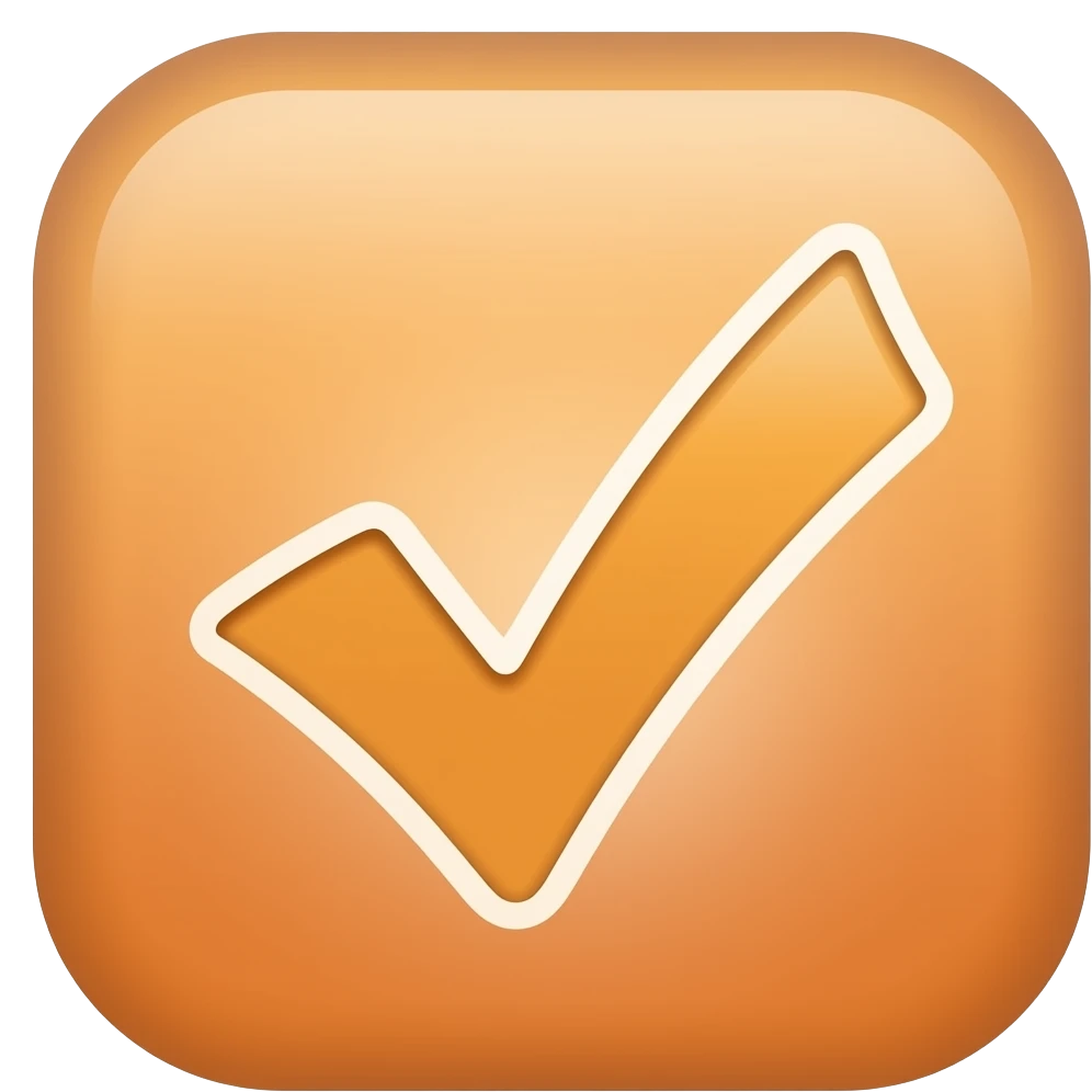 Can you generate a single check mark on orange emoji