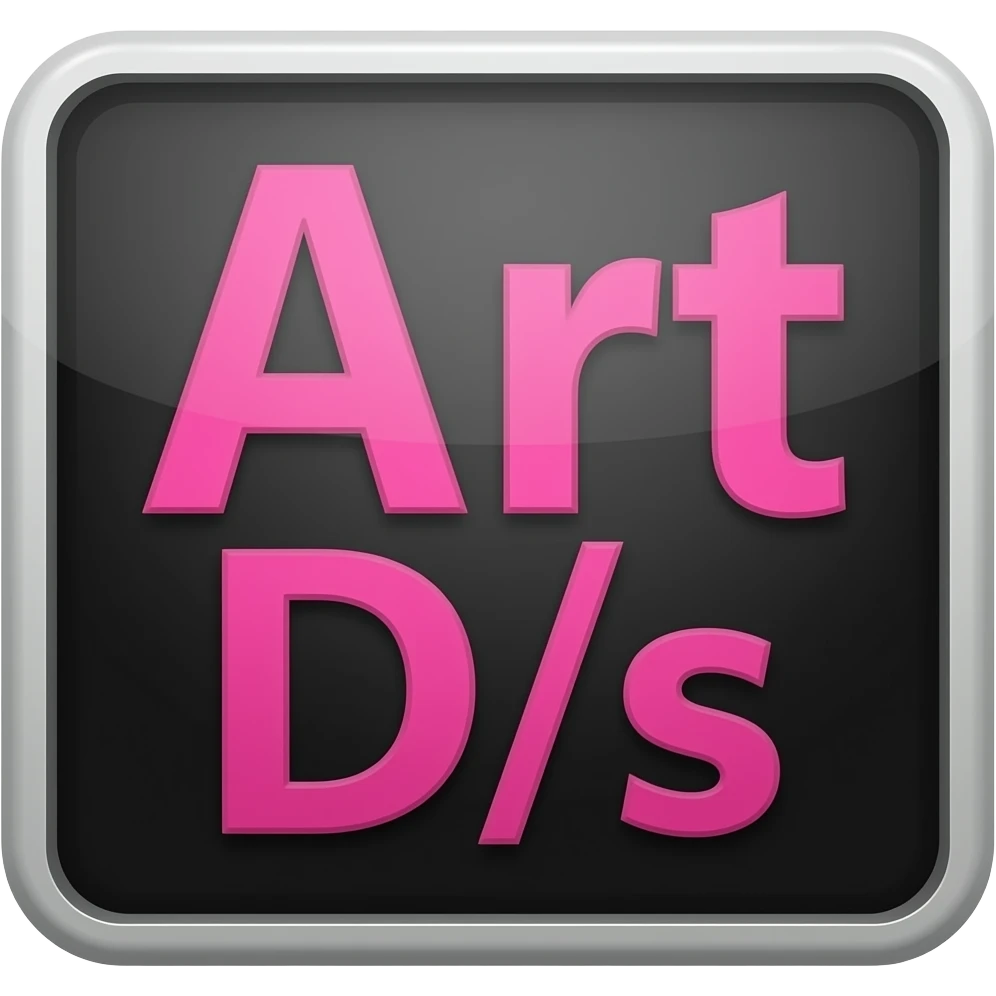 Make a sign with pink letters of a black background that says "Art of D/s emoji