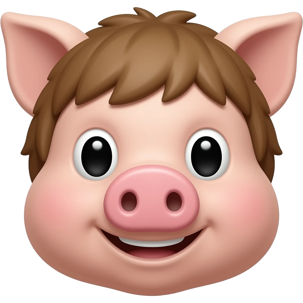 only the head of the pig and the hair should cover the eye emoji