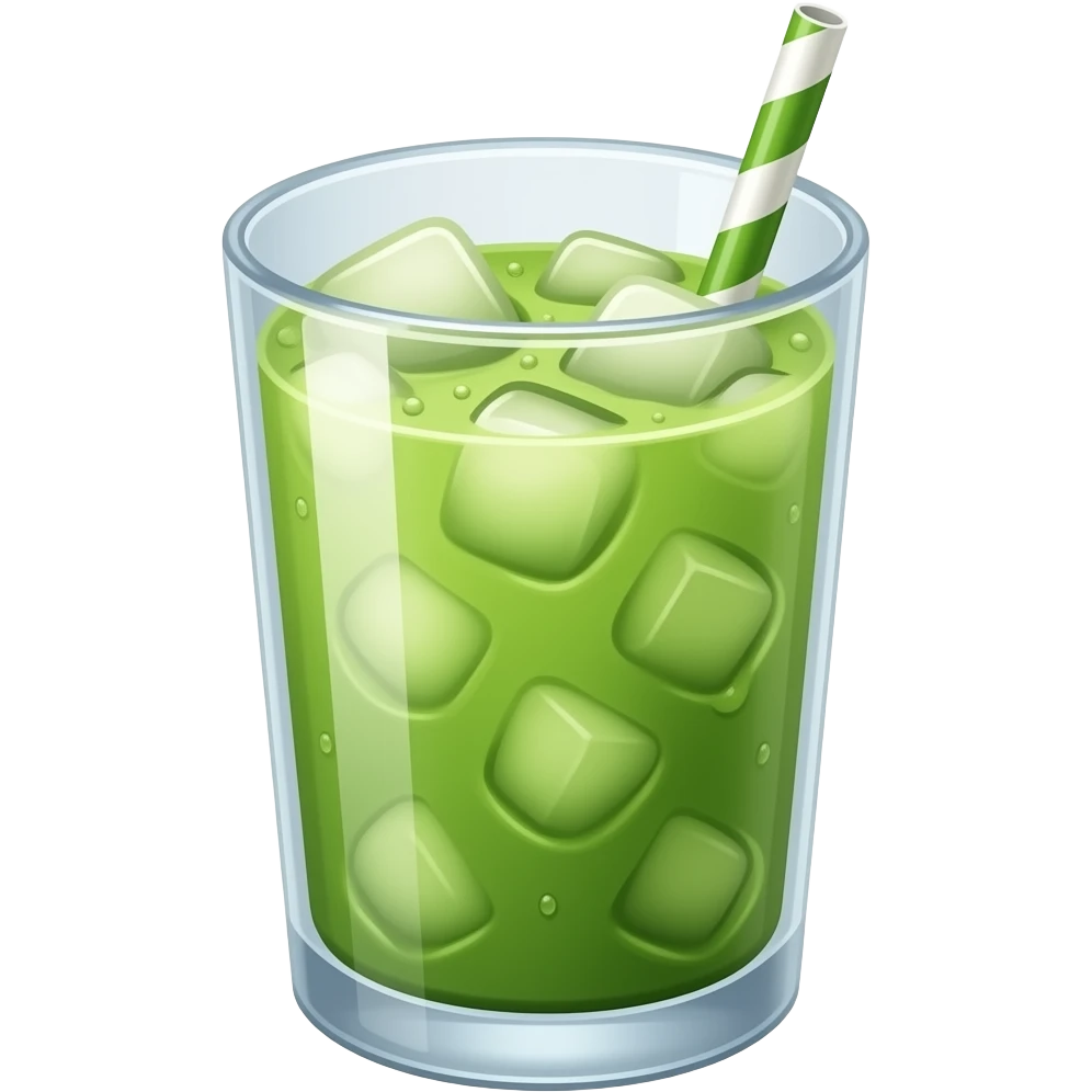 cup of matcha with ice and a straw emoji