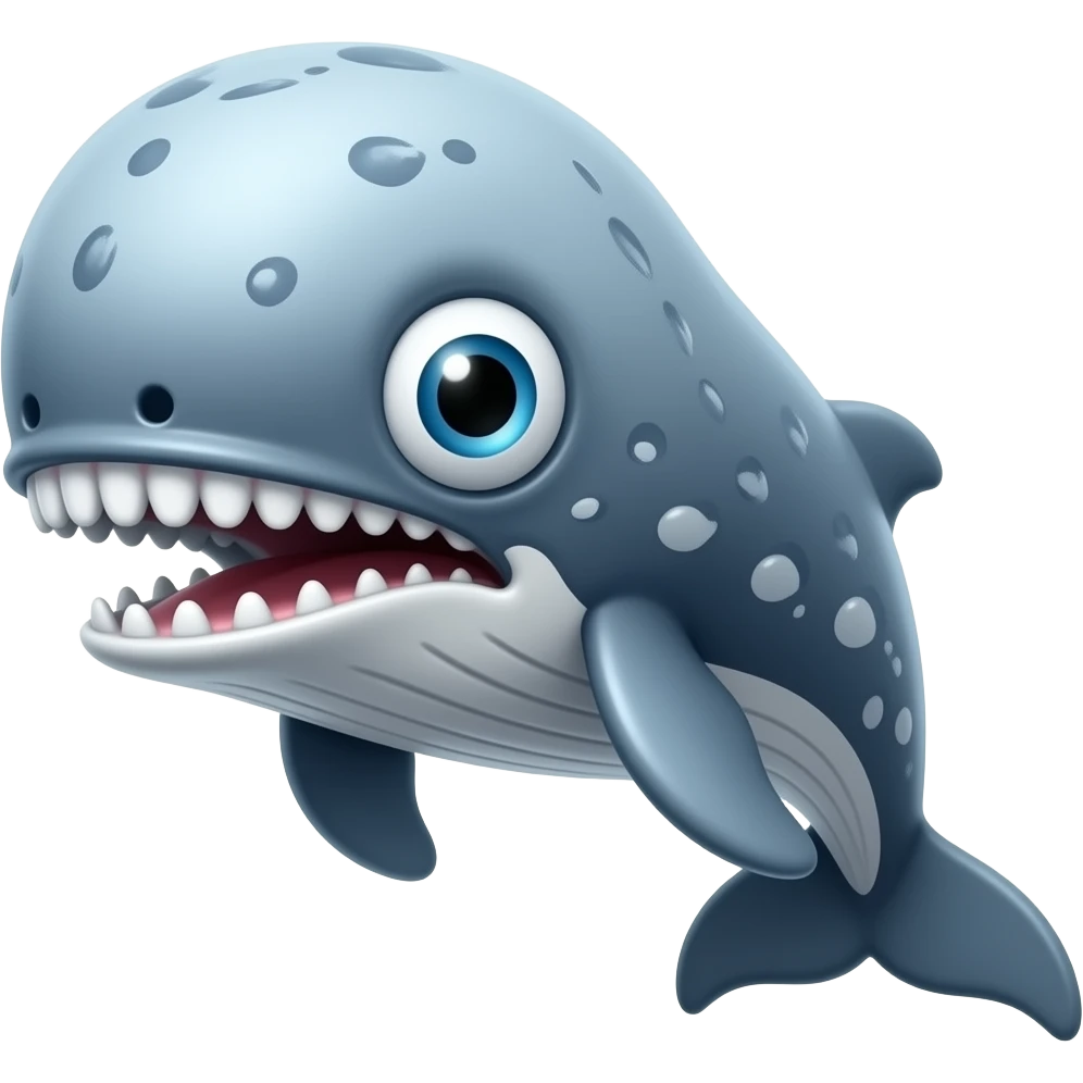 A crazed humpback whale with large eyes emoji