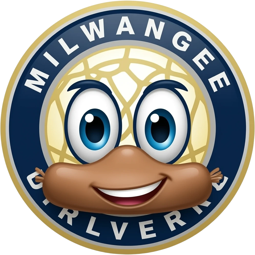 Milwaukee Brewers logo with sausage mascot emoji