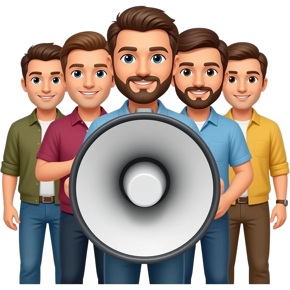 Men with Loudspeaker front view emoji