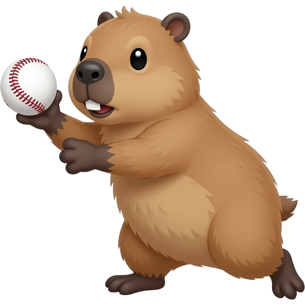Capybara softball emoji