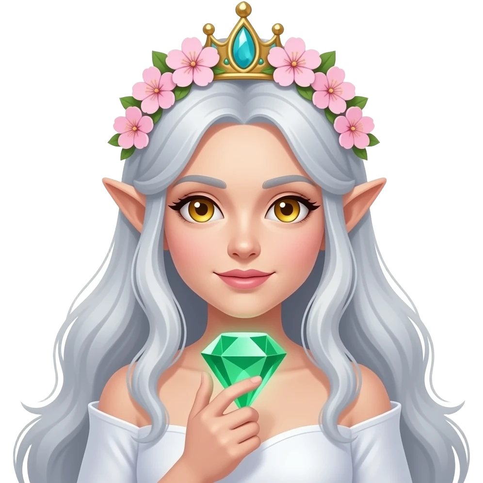 🧝🏻‍♀️🌞🌸💎💚☁️ emoji