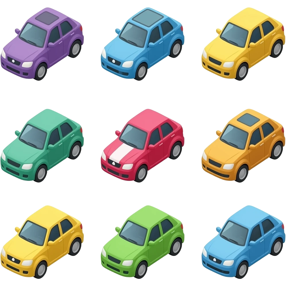 Lowpoly 3d tooned cars pack emoji