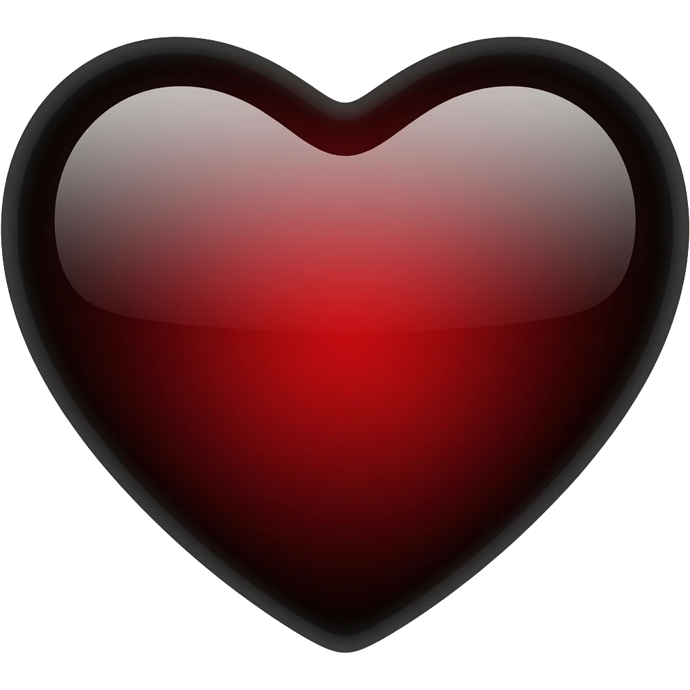 Black and red heart emoji