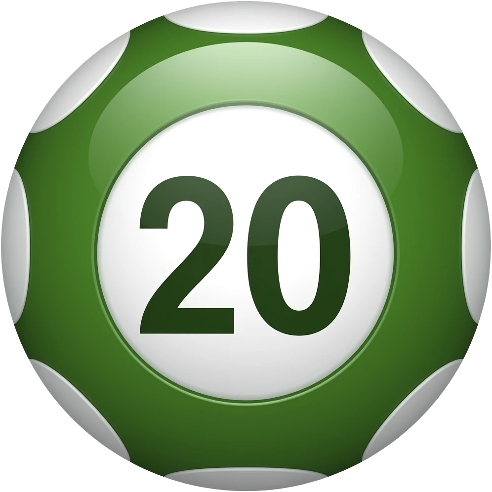 bola de bingo verde oscuro con número emoji
