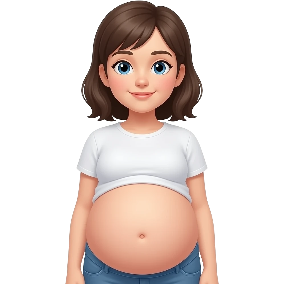 girl look at you tummy,big and full,ready to go pop,so full that a heavy fat stomach wants a gentle rub,A Bellybutton,had too much to eat,even one can’t fast but walks like one is pregnant with a baby bump sticking out and leading the way. emoji