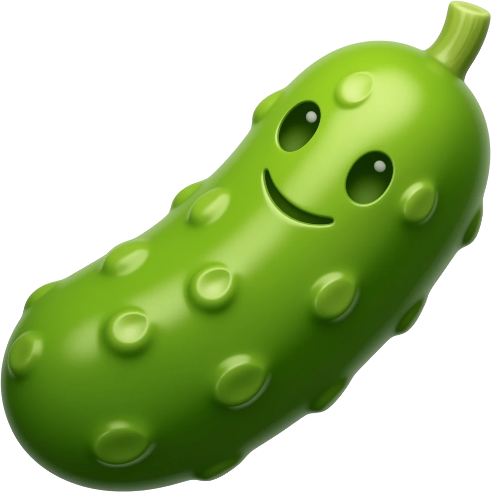 A happy pickle emoji