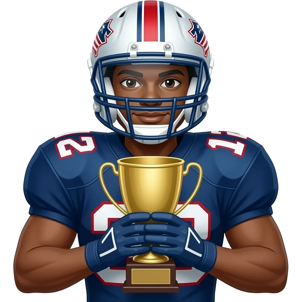 crea un emoji de un jugador de americano con un trofeo emoji