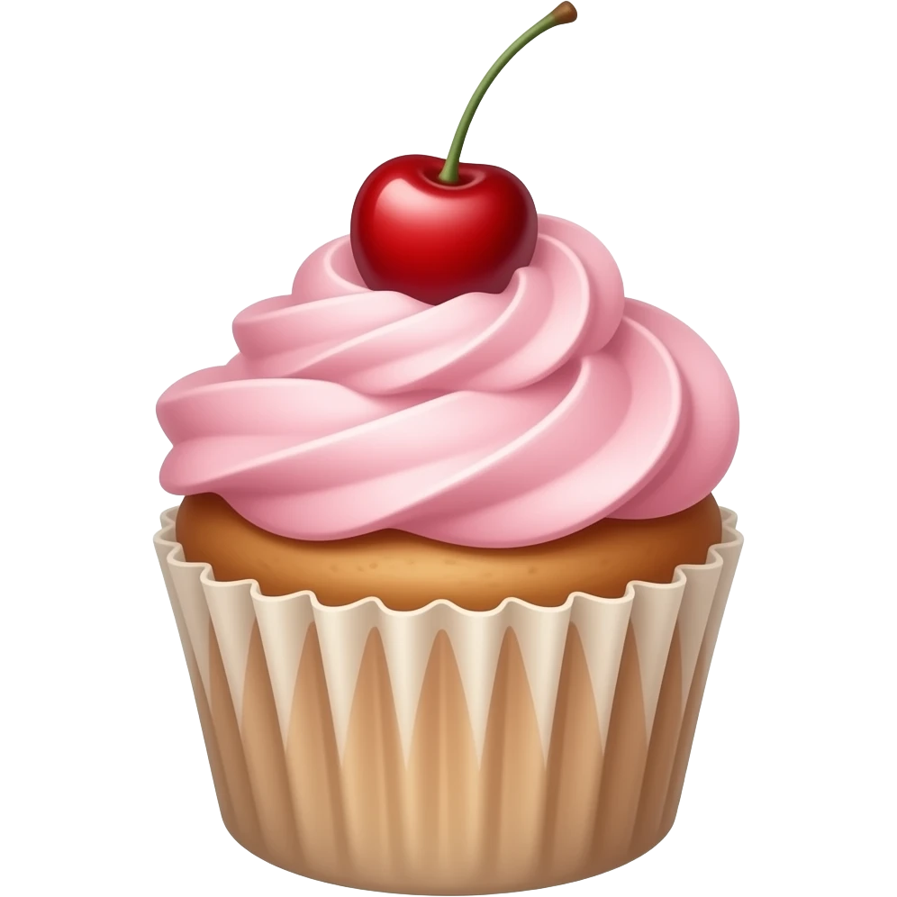 Cupcake with pink icing emoji