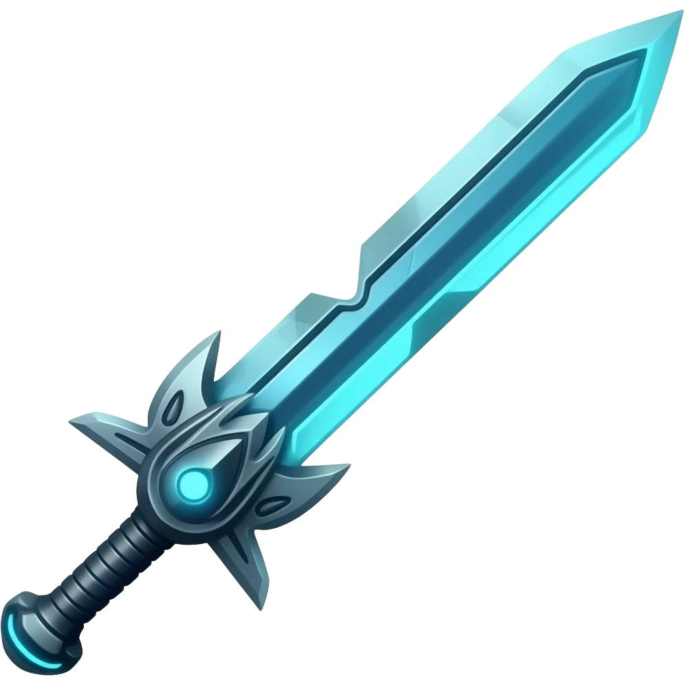 blue cyberpunk sword emoji