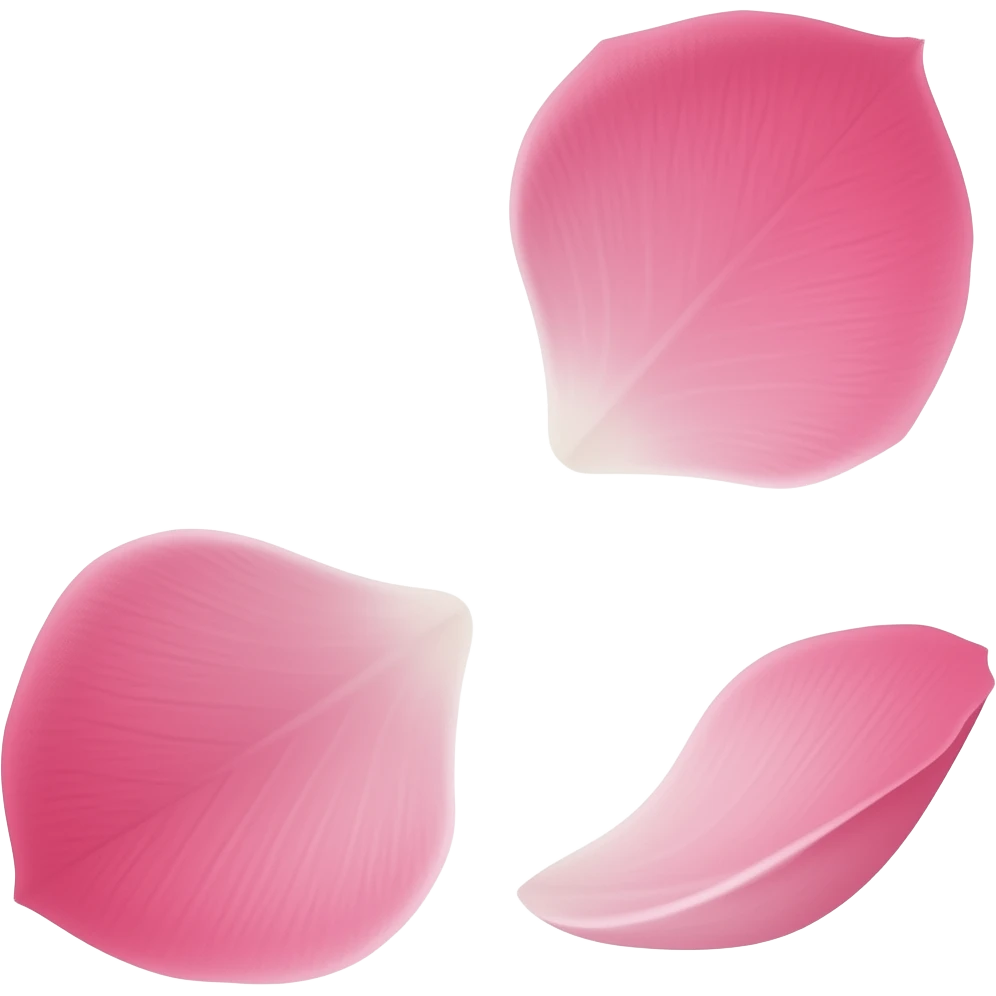 three falling rose petals emoji