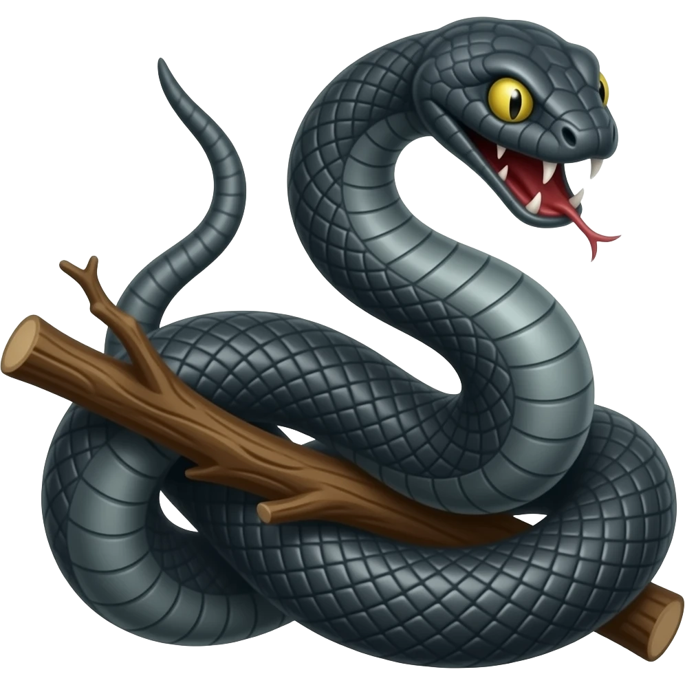 Scary Black snake emoji