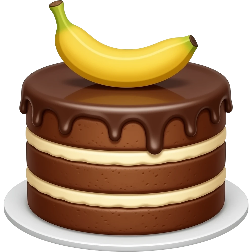 عکس واقعی یک کیکی سه طبقه موز شکلاتی emoji