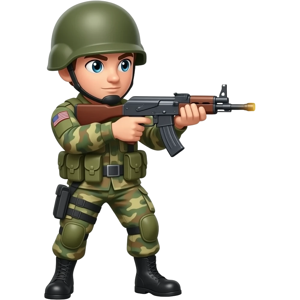 soldat qui tir avec le flash de la balle emoji