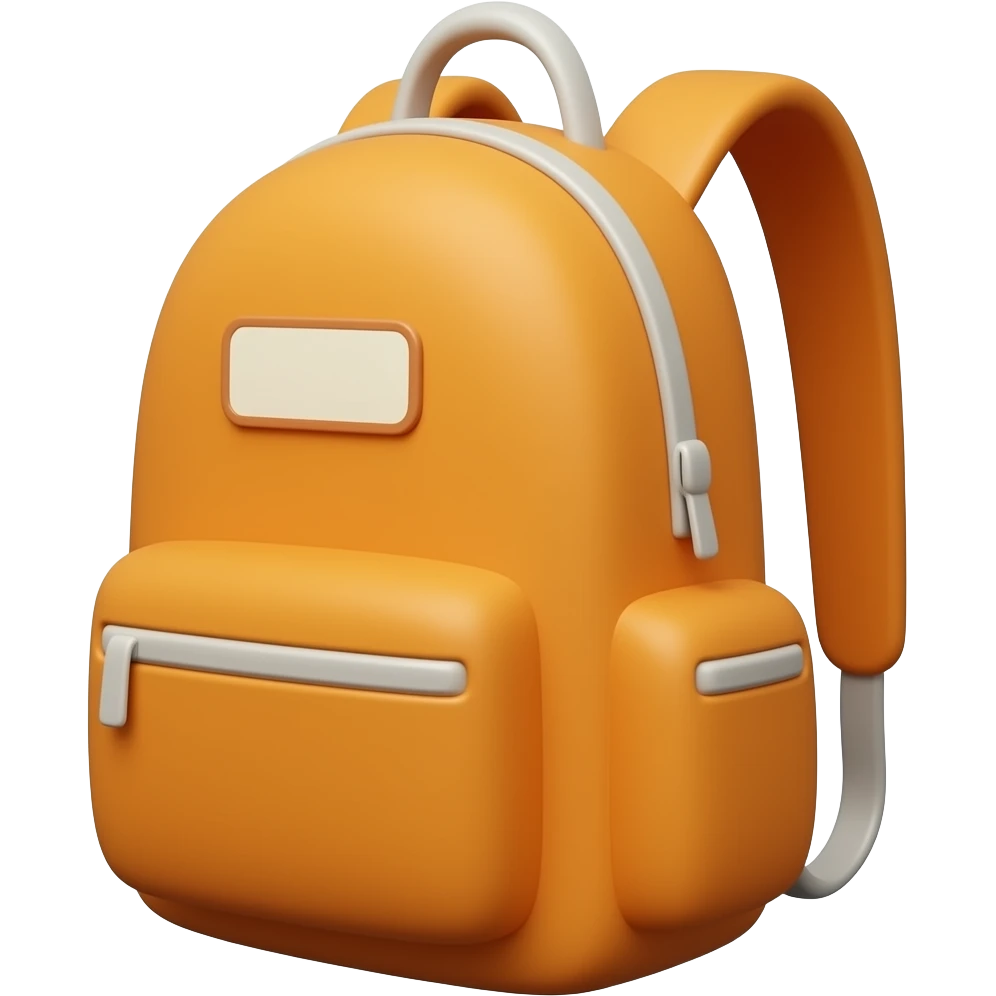 a 3d orange backpack emoji