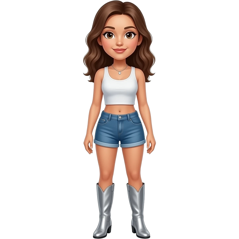 woman with shorts and small silver leather ankle go-go boots emoji