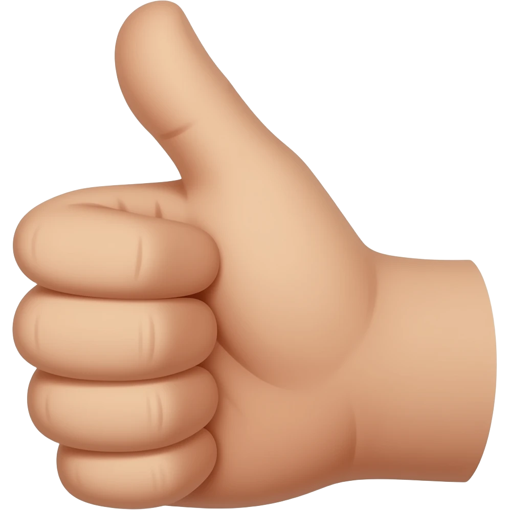 thumb emoji as above but with the thumb bent forward from the side emoji