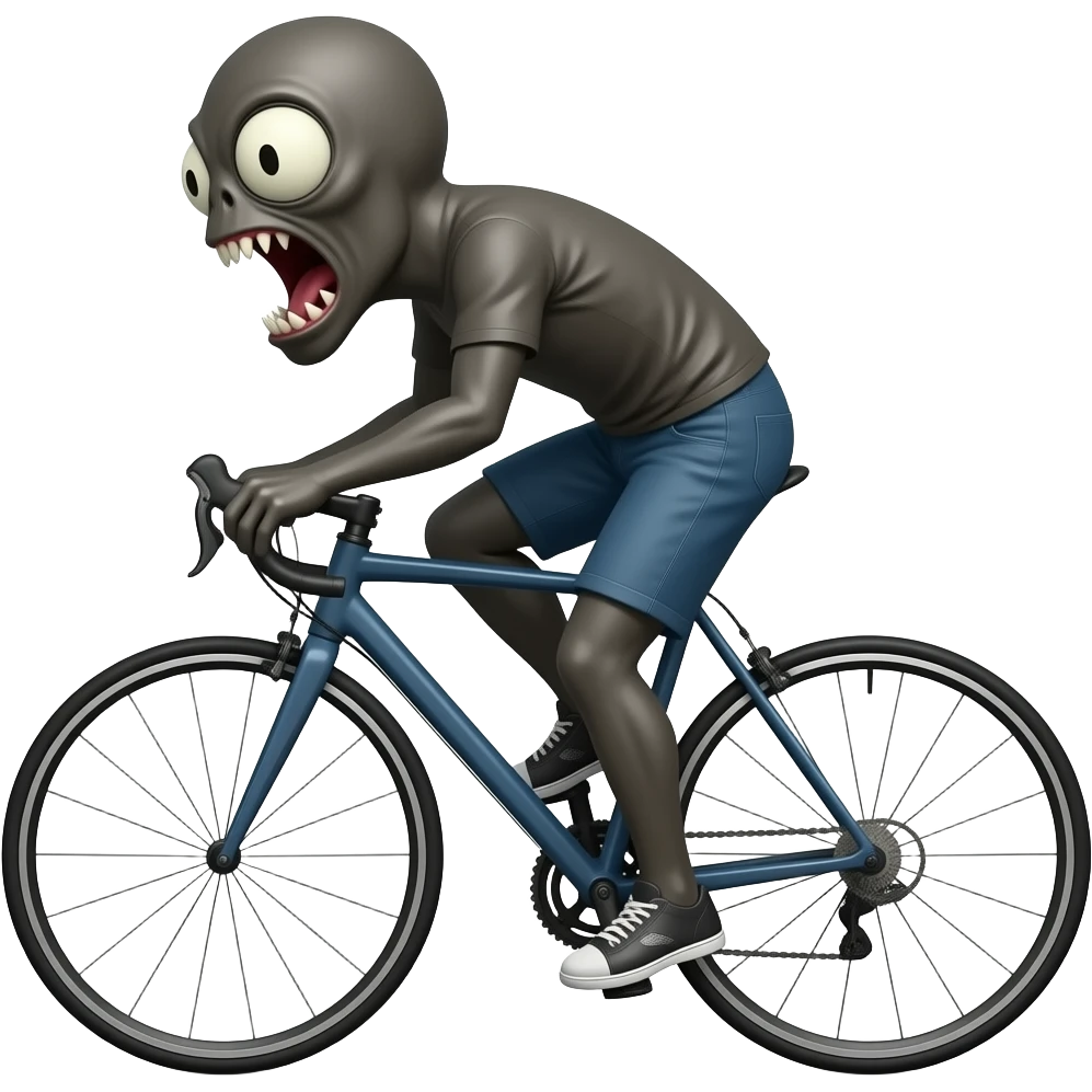 Unknown terrifying creature scaring cyclists emoji