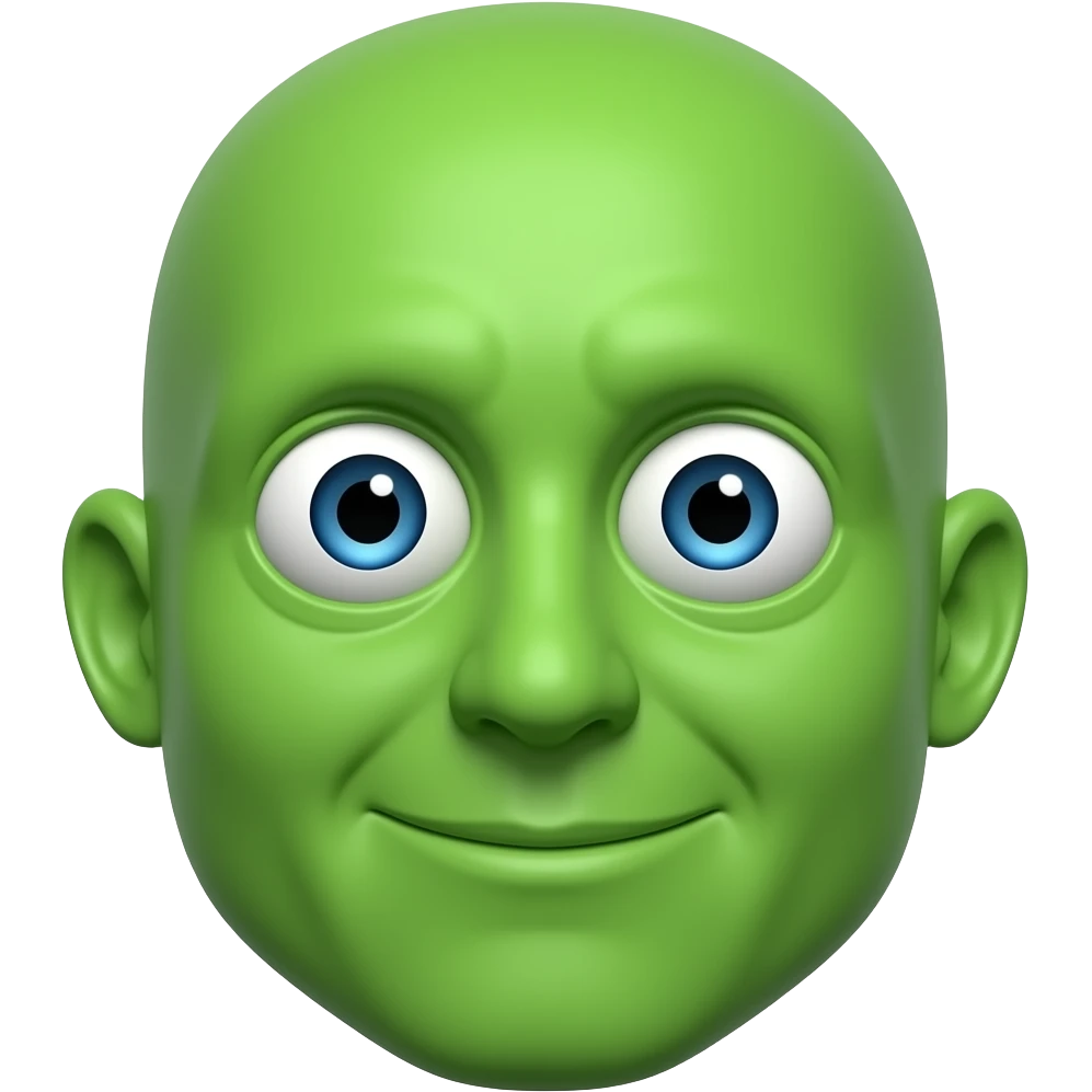 Зелений смішний незнайомець emoji