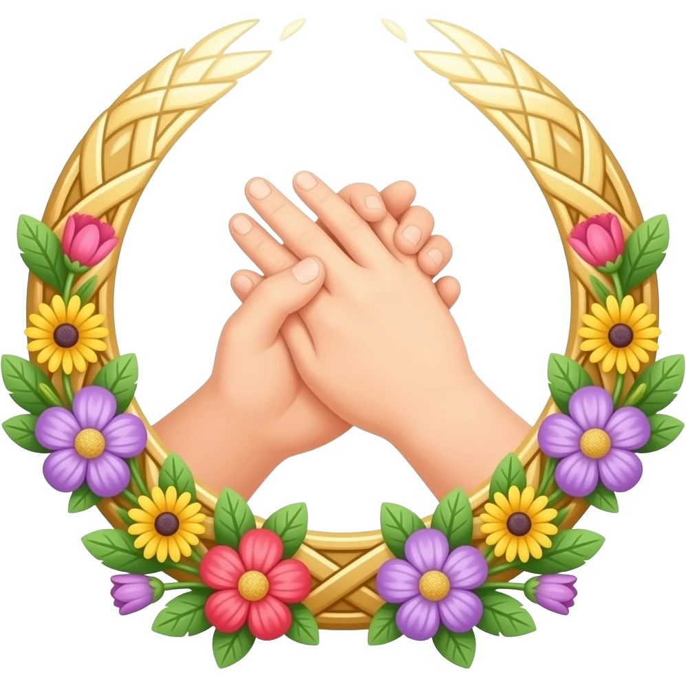 Claddagh hands with flowers emoji