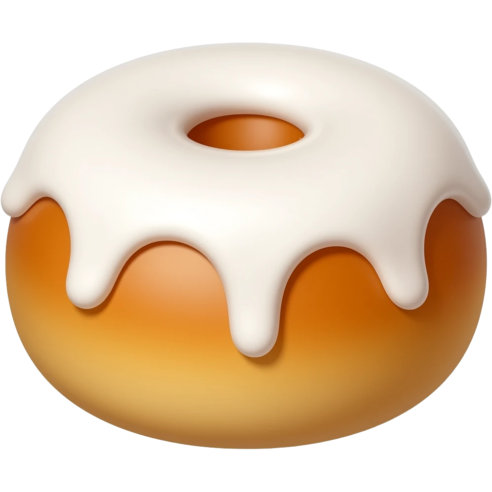 Round Sweet bun with a white icing glaze on top emoji