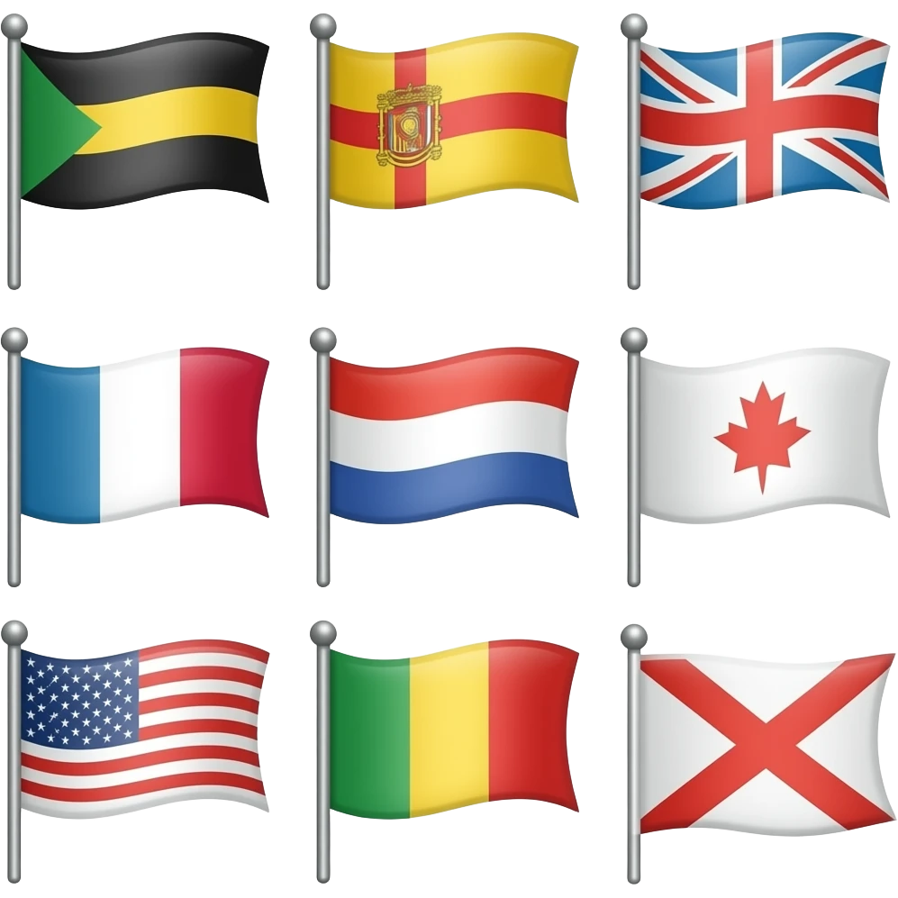 Flag different shapes emoji