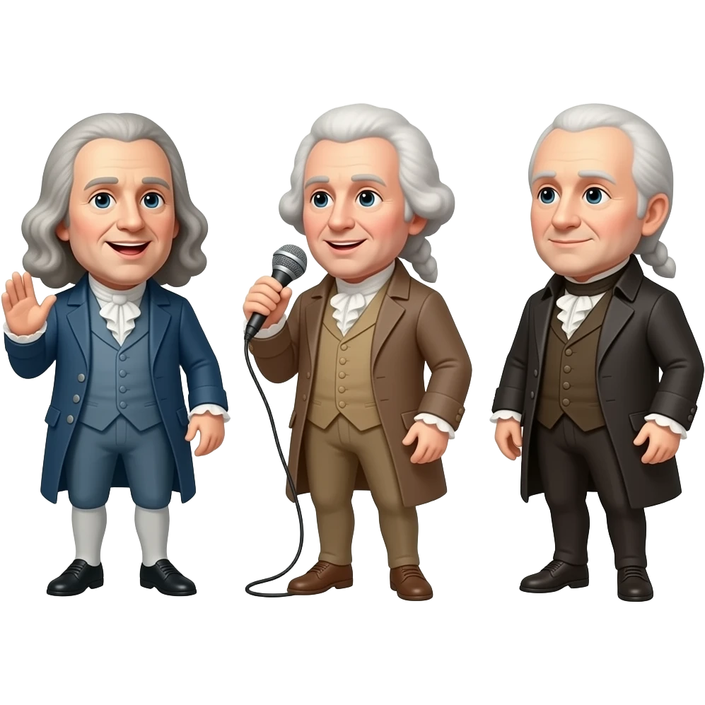 benjamin franklin singing with Thomas Jefferson and John Adams emoji