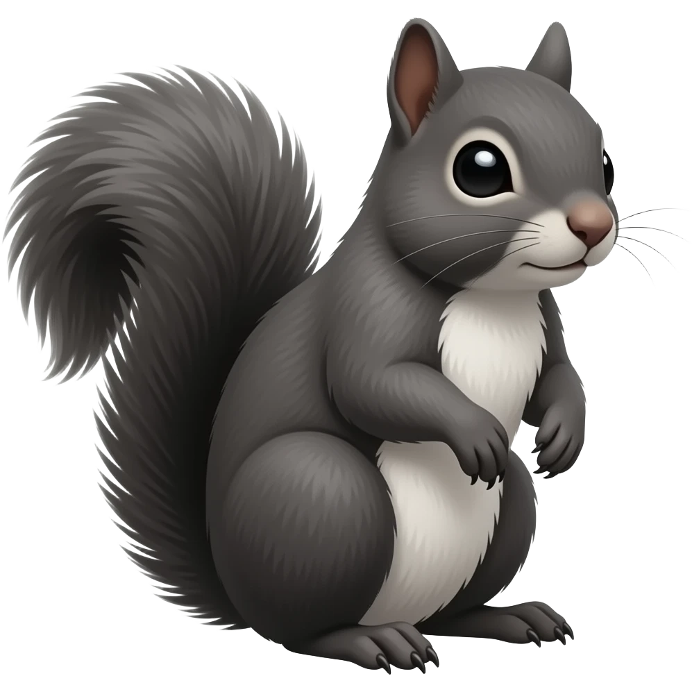 Black grey squirell emoji