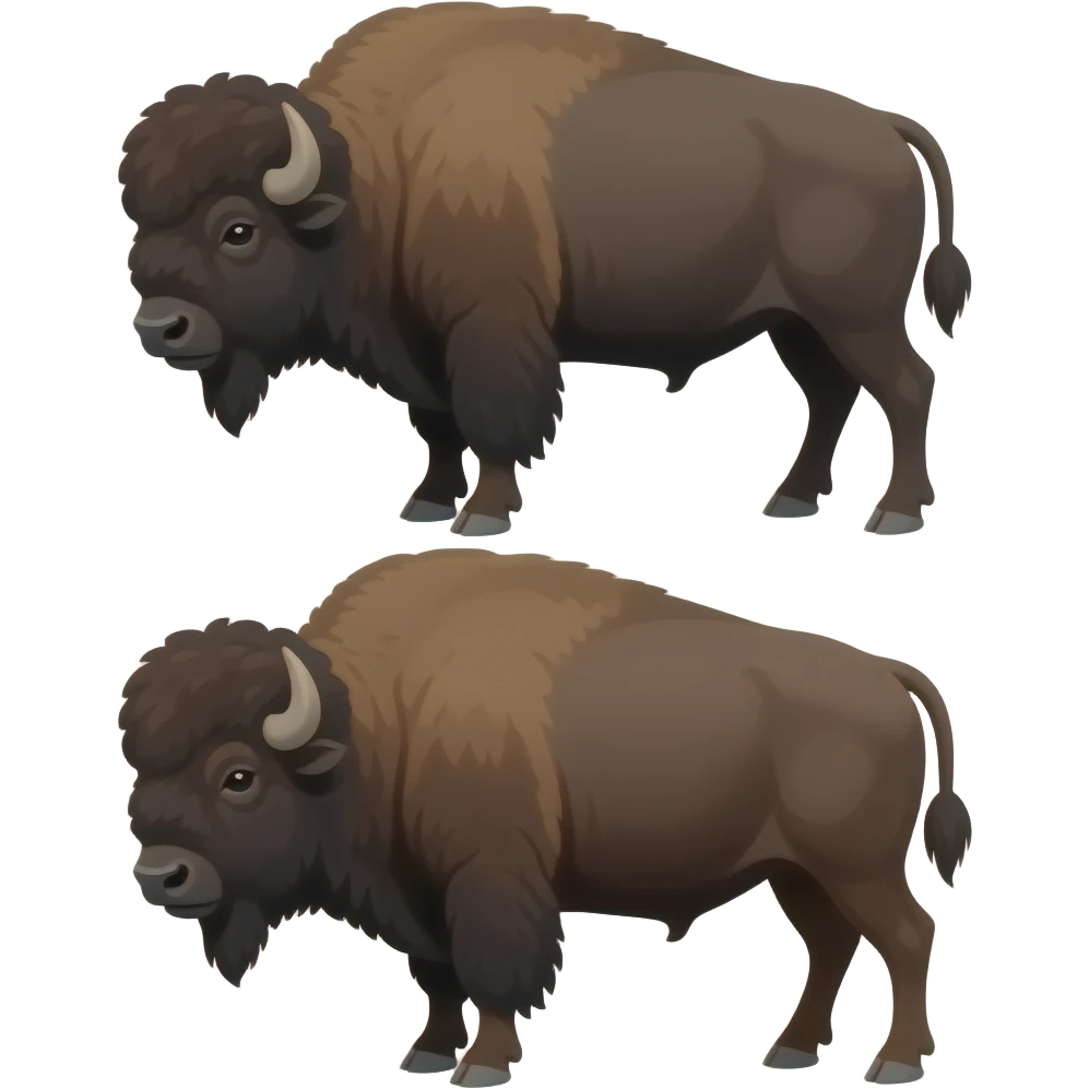 Buffalo vs bison emoji