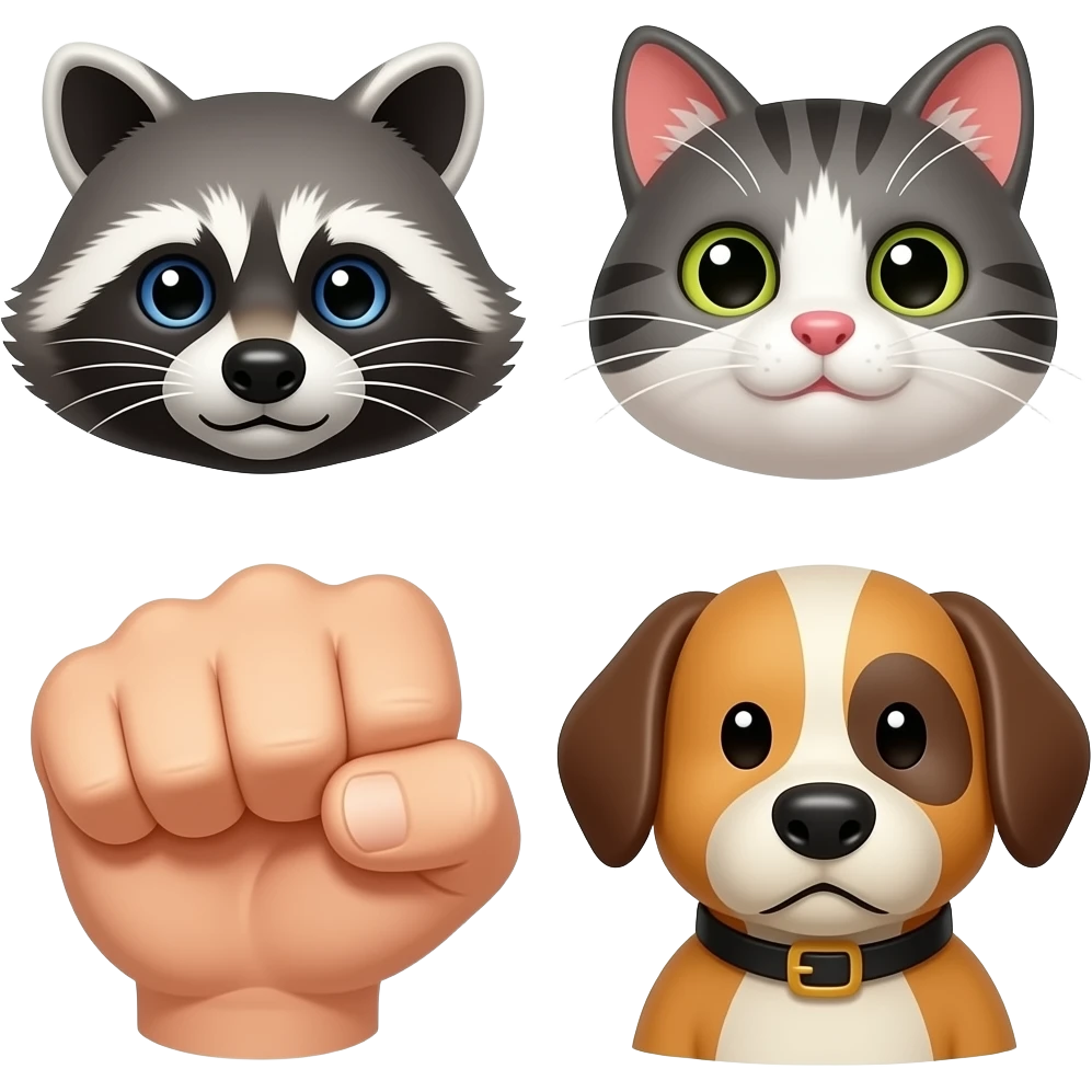 🎰🦝🐱🐶🤜🤛👊 emoji