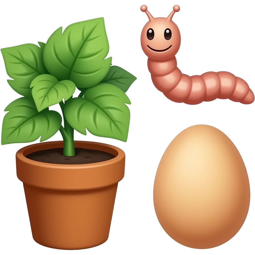 🪱🪴🥚 emoji