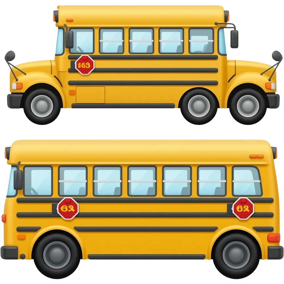 long school bus side emoji