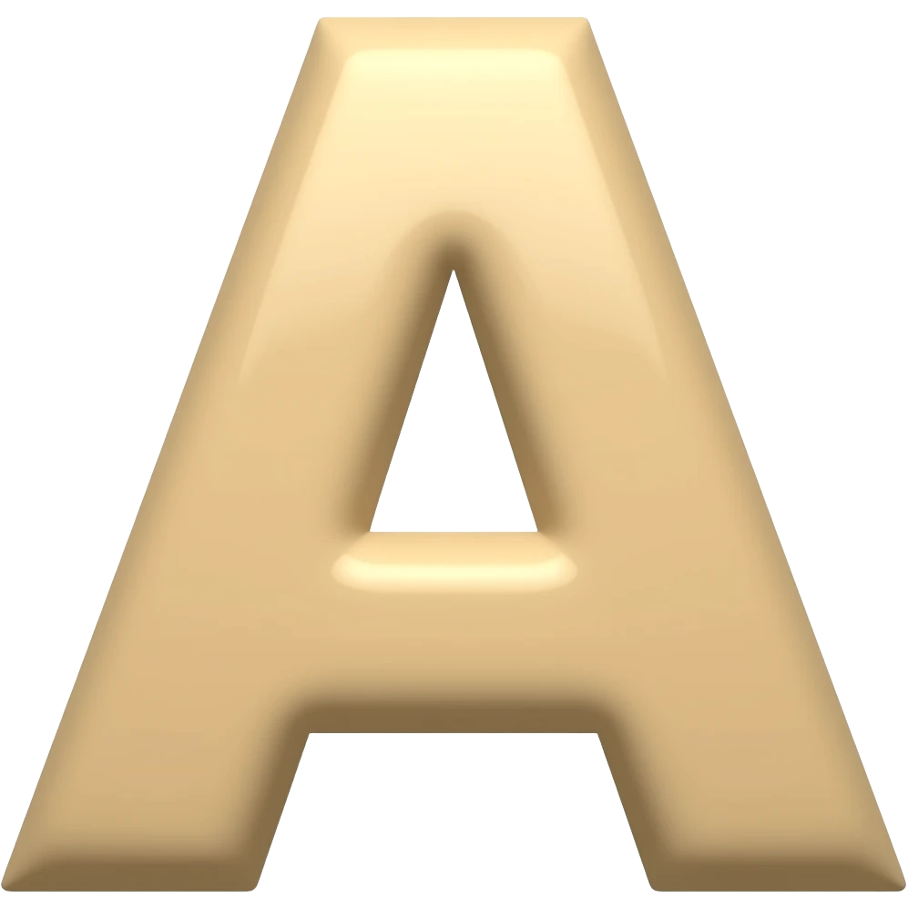 beige letter uppercase a in Air-Flor cursive style emoji