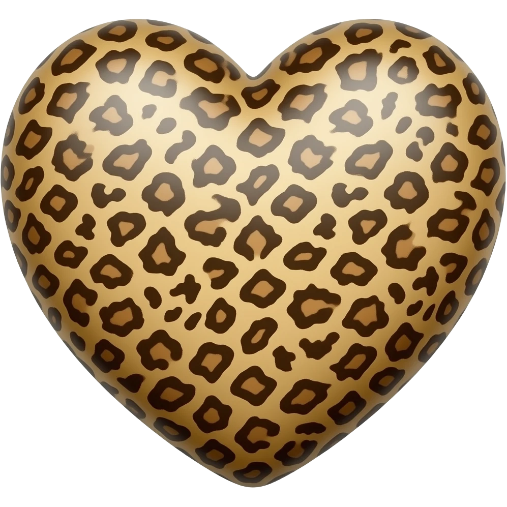 quiero un corazón medio marróncito y que tenga un estampado de Animal print emoji