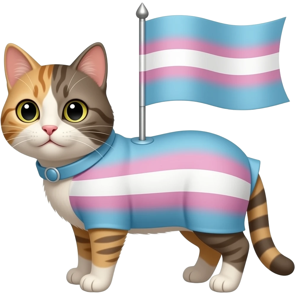 Cat with trans flag emoji