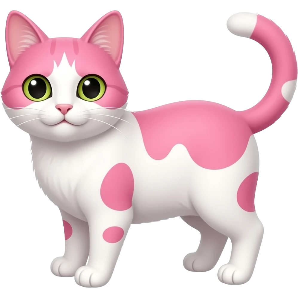 Pink and white cat emoji