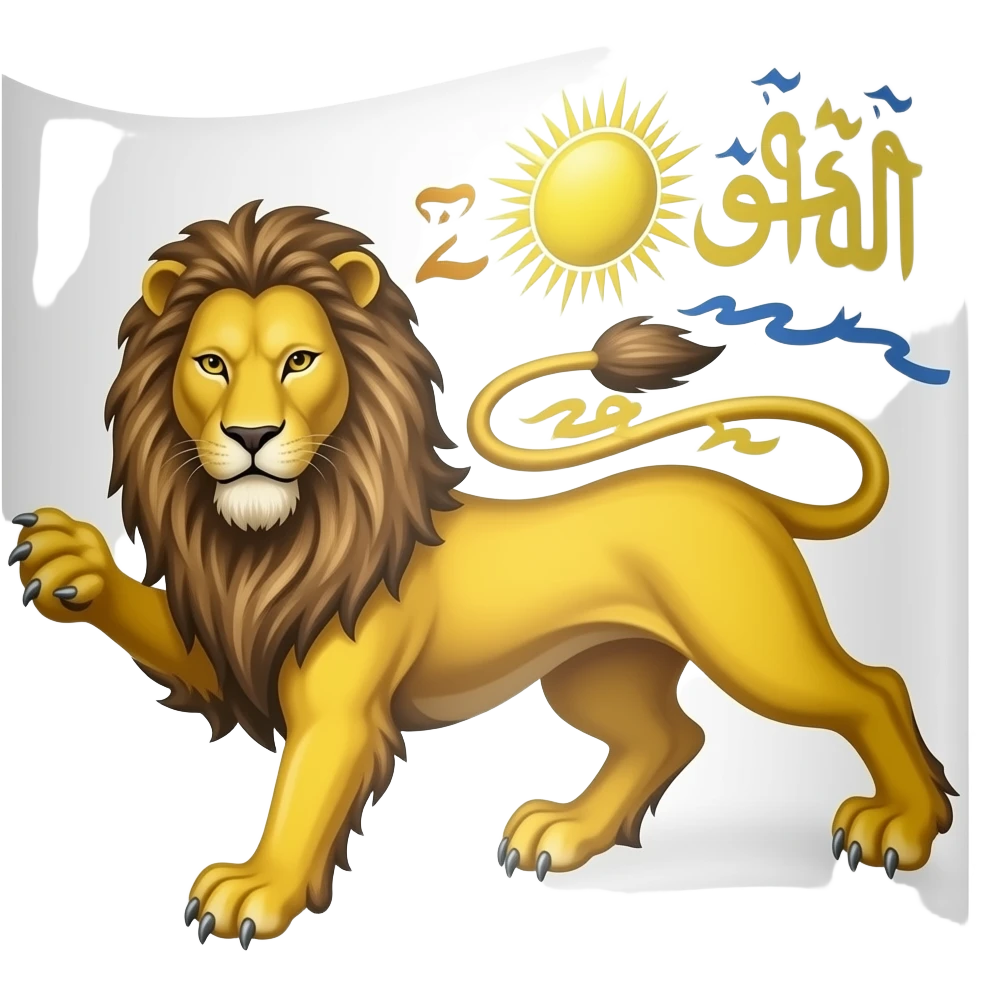 پرچم شیر و خورشید پهلوی رو برام بساز emoji